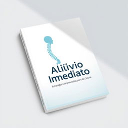 An eBook cover design titled "Alívio Imediato: Estratégias Comprovadas para Dor de Coluna" that evokes a sense of relief and well-being