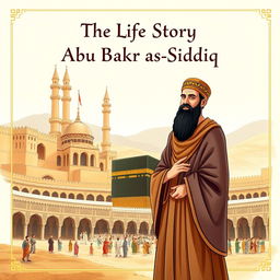 Illustrated cover page depicting Abu Bakr as-Siddiq, the first caliph, renowned for his honesty, kindness, and intelligence