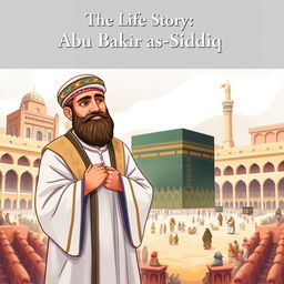 Illustrated cover page depicting Abu Bakr as-Siddiq, the first caliph, renowned for his honesty, kindness, and intelligence