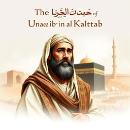 Cover design for 'The Life Story of Umar ibn al-Khattab', depicting Umar, the second caliph, famous for his strength, intelligence, and fierce determination