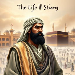 Cover design for 'The Life Story of Umar ibn al-Khattab', depicting Umar, the second caliph, revered for his strength, intelligence, and fierce determination