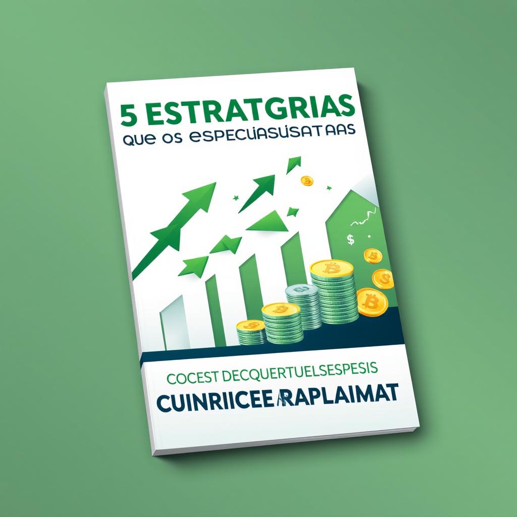 An eBook cover design titled "5 Estratégias que os Especialistas Usam para Construir Riqueza Rapidamente" that conveys speed and success