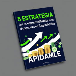 An eBook cover design titled "5 Estratégias que os Especialistas Usam para Construir Riqueza Rapidamente" that conveys speed and success