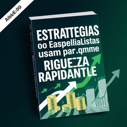 An eBook cover design titled "5 Estratégias que os Especialistas Usam para Construir Riqueza Rapidamente" conveying speed and success