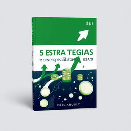 An eBook cover design titled "5 Estratégias que os Especialistas Usam para Construir Riqueza Rapidamente" conveying speed and success