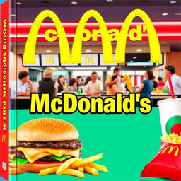 A lively and eye-catching book cover design centered around the iconic McDonald's brand