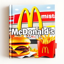 A lively and eye-catching book cover design centered around the iconic McDonald's brand