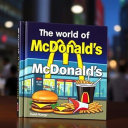 A captivating and dynamic book cover design focusing on the world of McDonald's