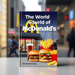 A captivating and dynamic book cover design focusing on the world of McDonald's