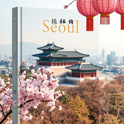 An elegant and striking book cover design showcasing the grandeur and beauty of Seoul's city palace