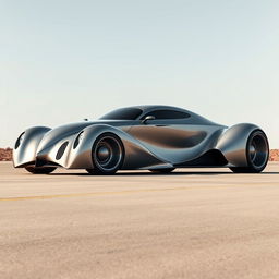 A futuristic supercar combining elements of a 1939 Chevy Coupe and a contemporary concept car, designed by the visionary artist Khyzyl Saleem