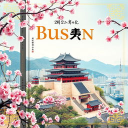 A mesmerizing book cover design that highlights the cultural grandeur of Busan's city palace