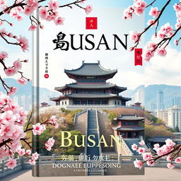 A mesmerizing book cover design that highlights the cultural grandeur of Busan's city palace