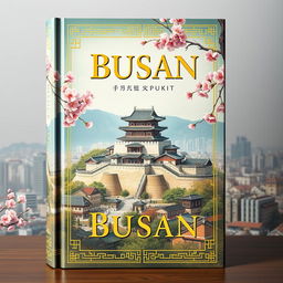 A mesmerizing book cover design that highlights the cultural grandeur of Busan's city palace