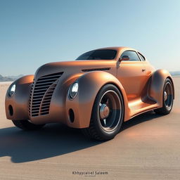 A futuristic supercar envisioned by Khyzyl Saleem, merging the classic essence of a 1939 Chevy Coupe with an innovative, contemporary touch