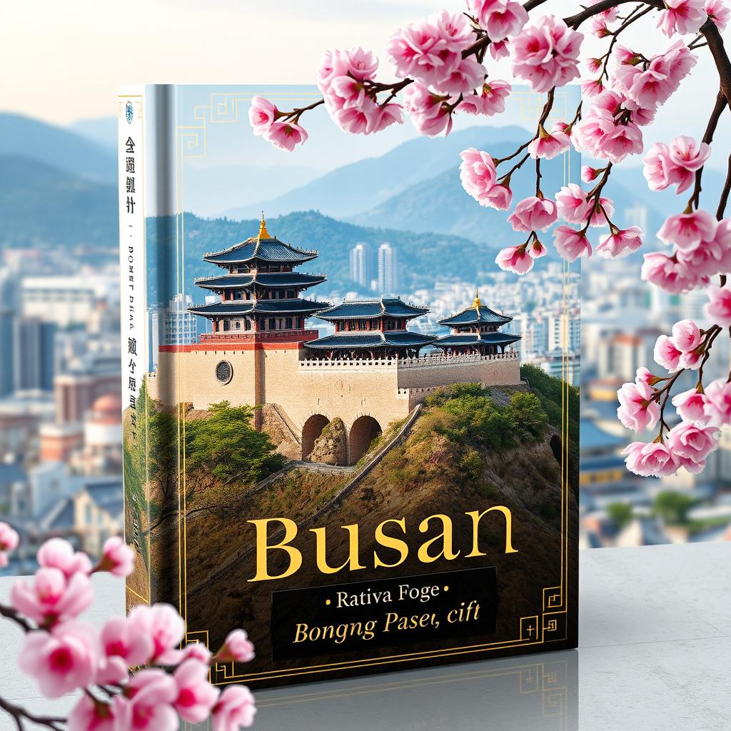 A stunning book cover design that captures the essence of Busan's city palace