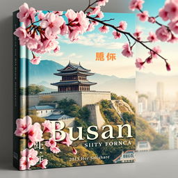 A stunning book cover design that captures the essence of Busan's city palace