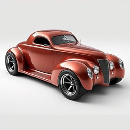 A supercar designed by Khyzyl Saleem, inspired by the classic 1939 Chevy Coupe, featuring a widebody design and tall, impressive big tires