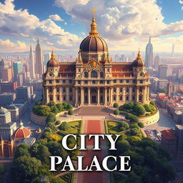 A captivating book cover design inspired by the concept of "Șeful city palace