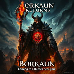 A movie poster in the style of World of Warcraft titled "Borkaun Returns"