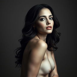 A beautiful and alluring woman posing tastefully, with a focus on elegance and sophistication