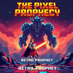 A stunning book cover for "The Pixel Prophecy" by Retro Prophet