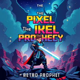 A stunning book cover for "The Pixel Prophecy" by Retro Prophet