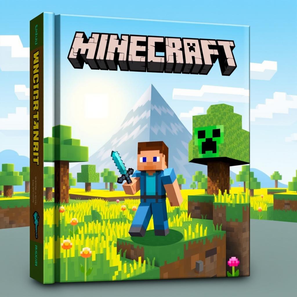 An imaginative book cover design inspired by Minecraft