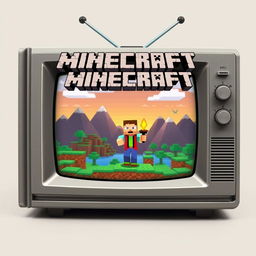 A creative book cover design inspired by Minecraft, featuring a unique twist with an LCD television theme