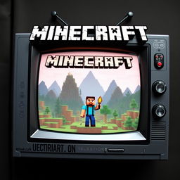 A creative book cover design inspired by Minecraft, featuring a unique twist with an LCD television theme