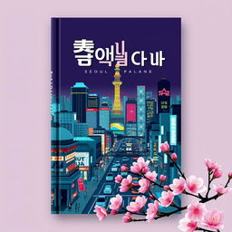 Book cover design for "Seoul City Palane": an urban exploration theme showcasing the vibrant and dynamic essence of Seoul