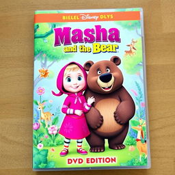 A playful and colorful book cover featuring the beloved characters from 'Masha and the Bear'