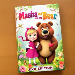 A playful and colorful book cover featuring the beloved characters from 'Masha and the Bear'