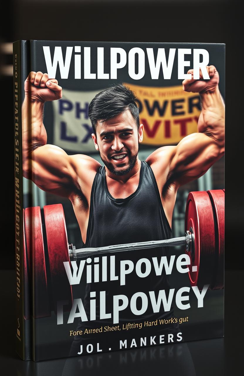 book cover featuring a dynamic depiction of Rafik Darmoyan, a passionate weightlifter, lifting heavy weights in a gym setting