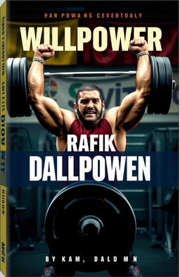 book cover featuring a dynamic depiction of Rafik Darmoyan, a passionate weightlifter, lifting heavy weights in a gym setting