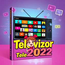 A vibrant and engaging book cover design for 'Televizor 2022'