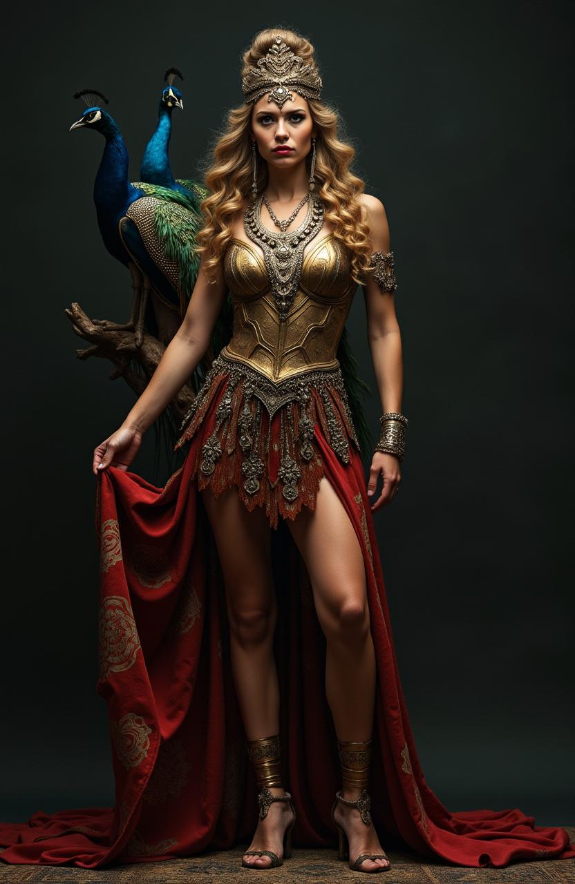A powerful and awe-inspiring portrayal of Hera, the revered Greek goddess