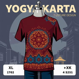 A stylish T-shirt design inspired by the vibrant culture of Yogyakarta, Indonesia