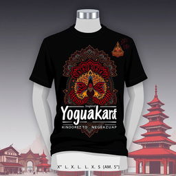 A stylish T-shirt design inspired by the vibrant culture of Yogyakarta, Indonesia