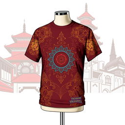 A stylish T-shirt design inspired by the vibrant culture of Yogyakarta, Indonesia