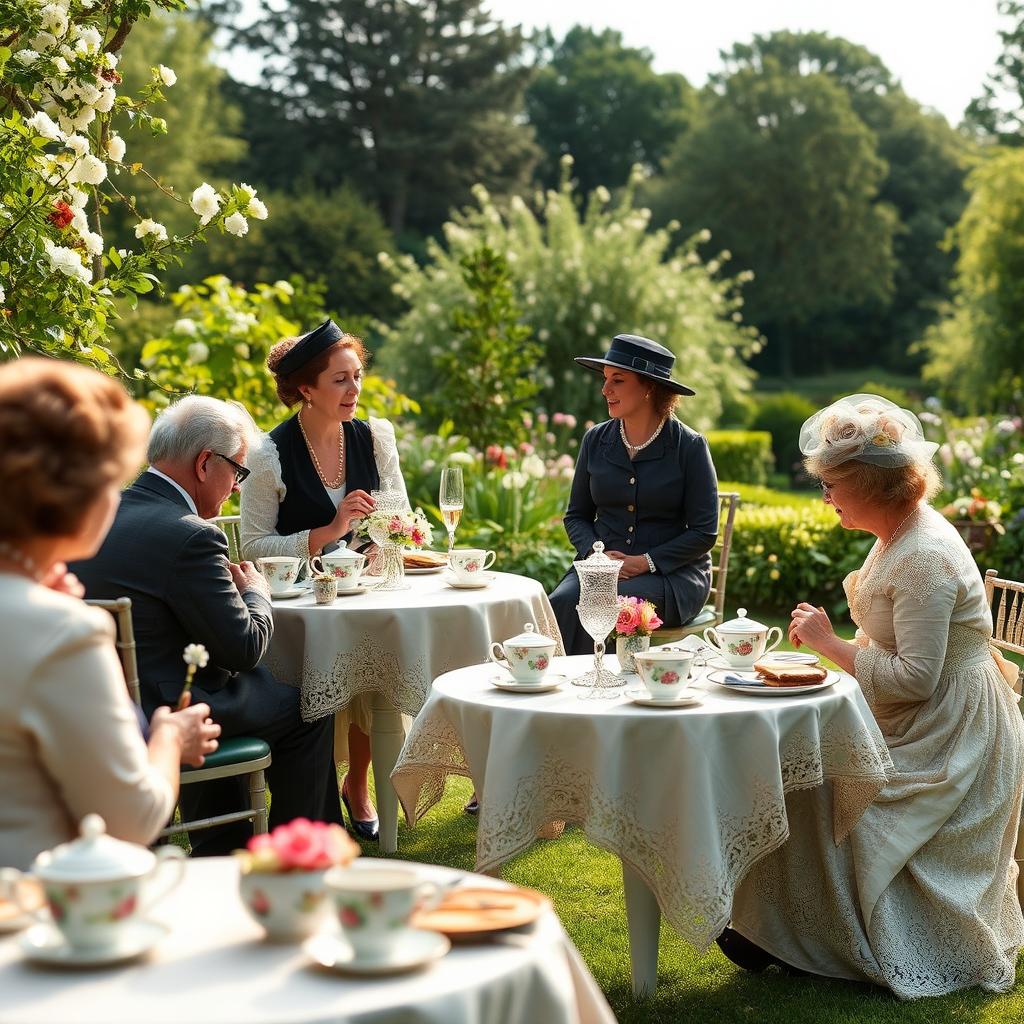 A charming tea party set in the serene countryside of Hampshire