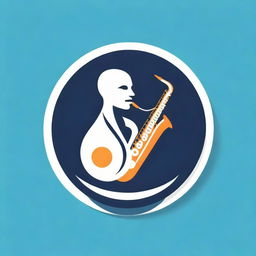 Logo design representing a fusion of chilaquiles and jazz music. A stylized plate of chilaquiles entwined with a cool jazz saxophone.