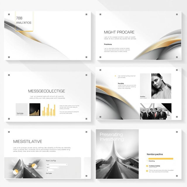 Conceptualize a presentation with a sleek, elegant, and high-end design aimed at impressing and persuading investors