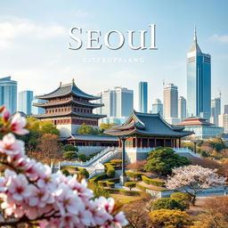 An elegant and captivating book cover design featuring Seoul's city palace