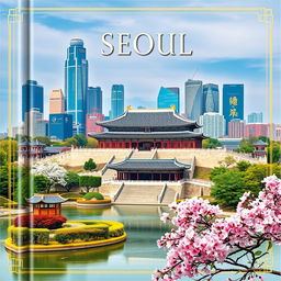 An elegant and captivating book cover design featuring Seoul's city palace