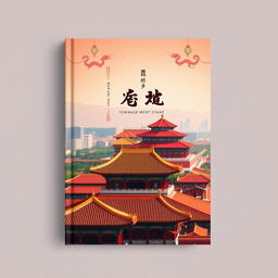 An elegant and captivating book cover design showcasing the grandeur of Beijing's city palace, the Forbidden City