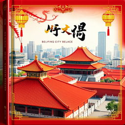 An elegant and captivating book cover design showcasing the grandeur of Beijing's city palace, the Forbidden City