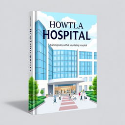 A modern and sleek book cover design featuring an impressive hospital building