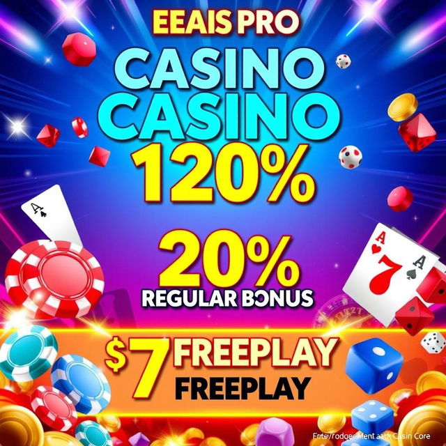 An exciting casino promotion banner with a striking and colorful design