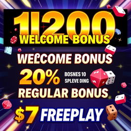 An exciting casino promotion banner with a striking and colorful design